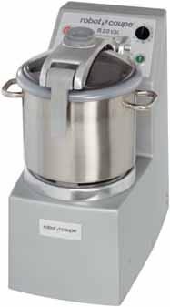 VERTICAL CUTTER MIXERS R 20 R 20 - R 20 SV - R 20 V.V. R 20 MOTOR BASE 20 L Induction motor Pulse function CUTTER FUNCTION 3 stainless steel smooth blade assembly supplied as standard Two speeds Ref.