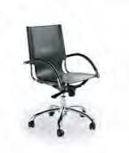 ART LEATHER collection sedie office office chairs 223/A Art. 223/A cm. H 92/102 - L/W 56 - P/D 60 - HS 46 Sedia girevole con struttura in metallo e alluminio rivestimento in cuoio.