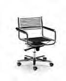 ART LEATHER collection sedie office office chairs 227 Art. 227 - cm. H 82 - L/W 56 - P/D 60 Sedia girevole con struttura in metallo cromato seduta e spalliera con corde elastiche rivestite in cotone.