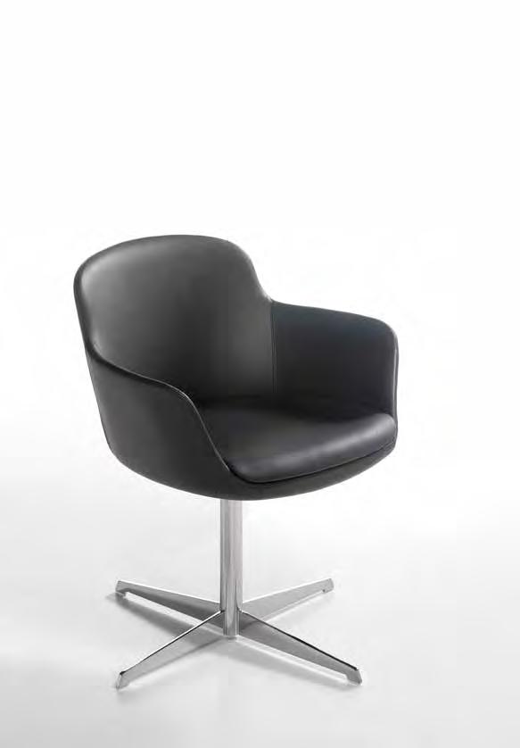 Chair with leather covering, wooden legs with various finishing: