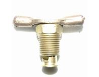J-4249 J-997-8 Duesenberg J Radiator Drain Petcock Universal all brass 1/4 pipe thread 90' petcock with extended neck and early style T-handle.