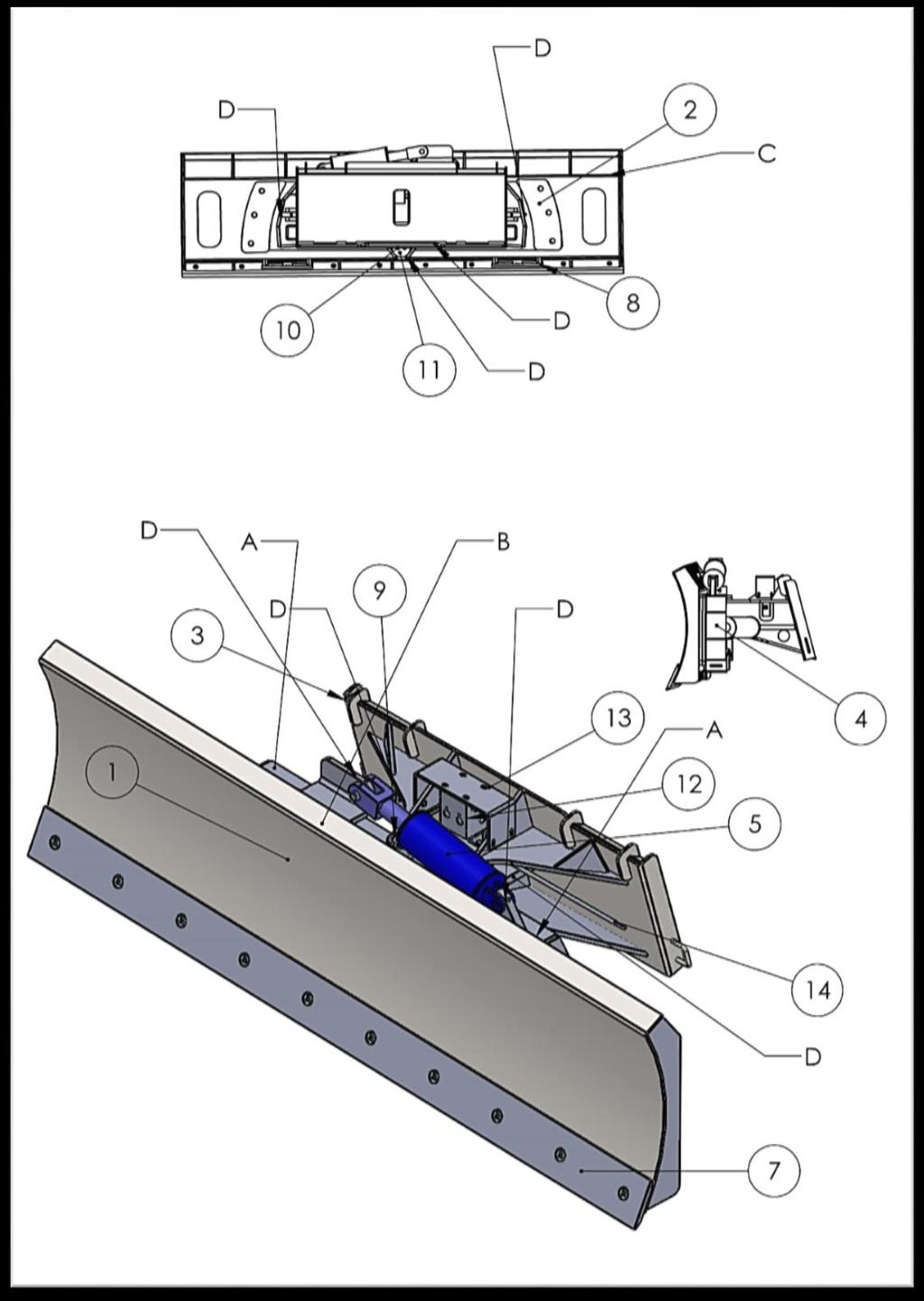 Dozer Blade Assembly Detailed Parts Diagram A