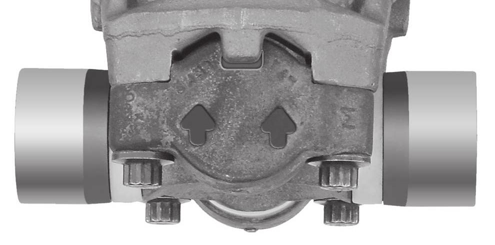 The new design wing bushing has interference bosses on the bushing. The bosses interfere with the end yoke if you attempt to install the wing bushing incorrectly.