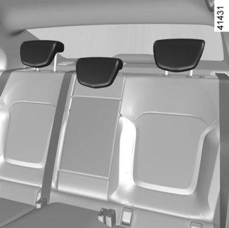 vehicle: fully lower (movement A) the headrest 2, or