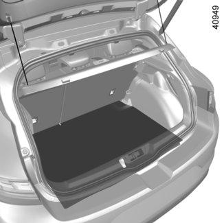 Vehicle not fitted with a subwoofer To access it: open the boot; lift the luggage compartment carpet 1 using tab 2 (or the handle, depending on the vehicle); unscrew the central mounting 6 located