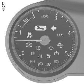 Rev counter 7 (graduations x 1000) Speedometer 8 This is displayed differently according to how the instrument panel is customised.