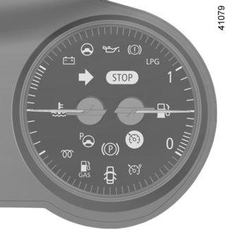 DISPLAYS AND INDICATORS (4/6) 10 11 12 Coolant temperature indicator 10 In normal use, the indicator 10 should be before the red zone 11.