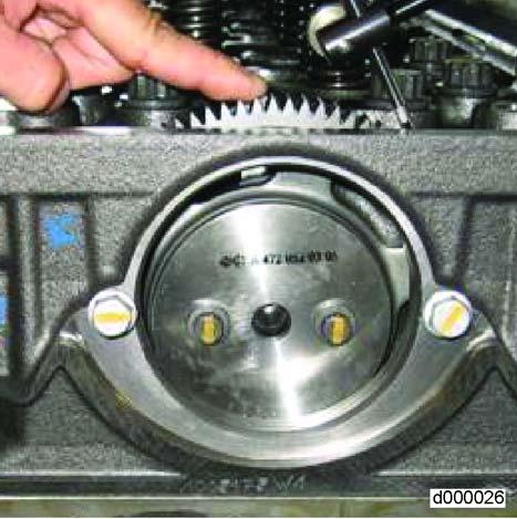 NOTE: Rotating idler gear number 5 counterclockwise (viewed from front of