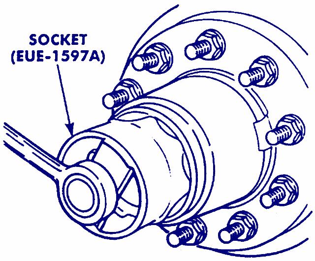 2. Using a suitable socket (Part No. EUE- 1597A), remove the hubcap.
