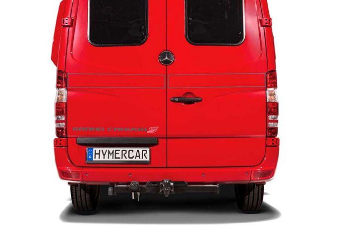 camper van on a Mercedes chassis by HYMER, can be opened