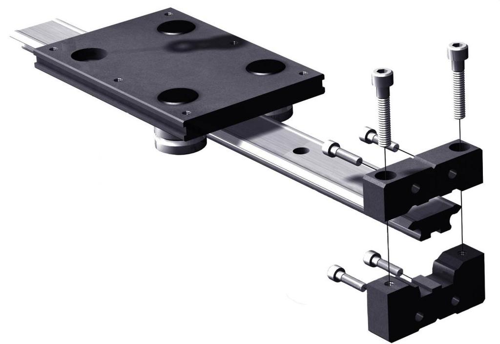 Other options for the SL2 linear guide system include flange clamps, hole plugs, lubricators, and cap seals.