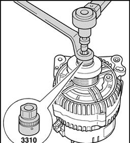Page 13 of 14 27-38 Ribbed belt pulley, removing and installing Special tools, test equipment and auxiliary items 3310 socket - Counterhold