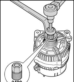 Page 14 of 14 27-39 Ribbed belt pulley with freewheel, removing and installing Special tools, test equipment and auxiliary items 3400 multi-tooth adapter - Counterhold belt pulley using 3400
