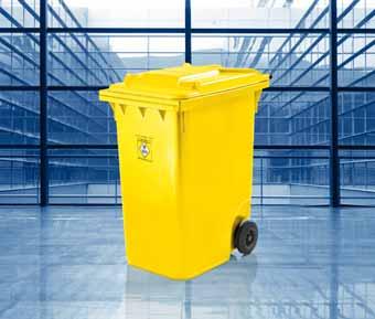 MGB 60 / 660 / 770 / 1100 L IN ACCORDANCE WITH EN 840 / UN-Code 291 APPROVED certified WEBER Clinical Waste Containers 60, 660, 770 and 1100 litre, made from HDPE in accordance with EN 840-1/2:2012