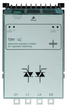 Characteristics Fast electronically controlled self observing thyristor switch Usage in dynamic (fast) power factor correction systems For capacitive loads up to 50 kvar Features Easy installation:
