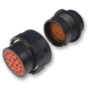 Delphi's circular connection systems are available with straight and right angle conduit wire dress covers on both receptacle and plug assemblies.