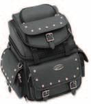 pockets Easy-to-use side release buckles on each strap, decorative chrome buckles provide style Rain cover with security tether protects the bag from the elements Top exterior