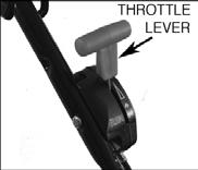 or hand-grips in front of the handle crossbar) is held against the handle. If the operator releases the bail, the engine stops immediately and the blade is braked to a stop.