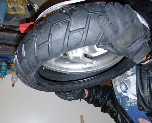 Make sure you flip the tire over and lube the bottom side thoroughly for installation.