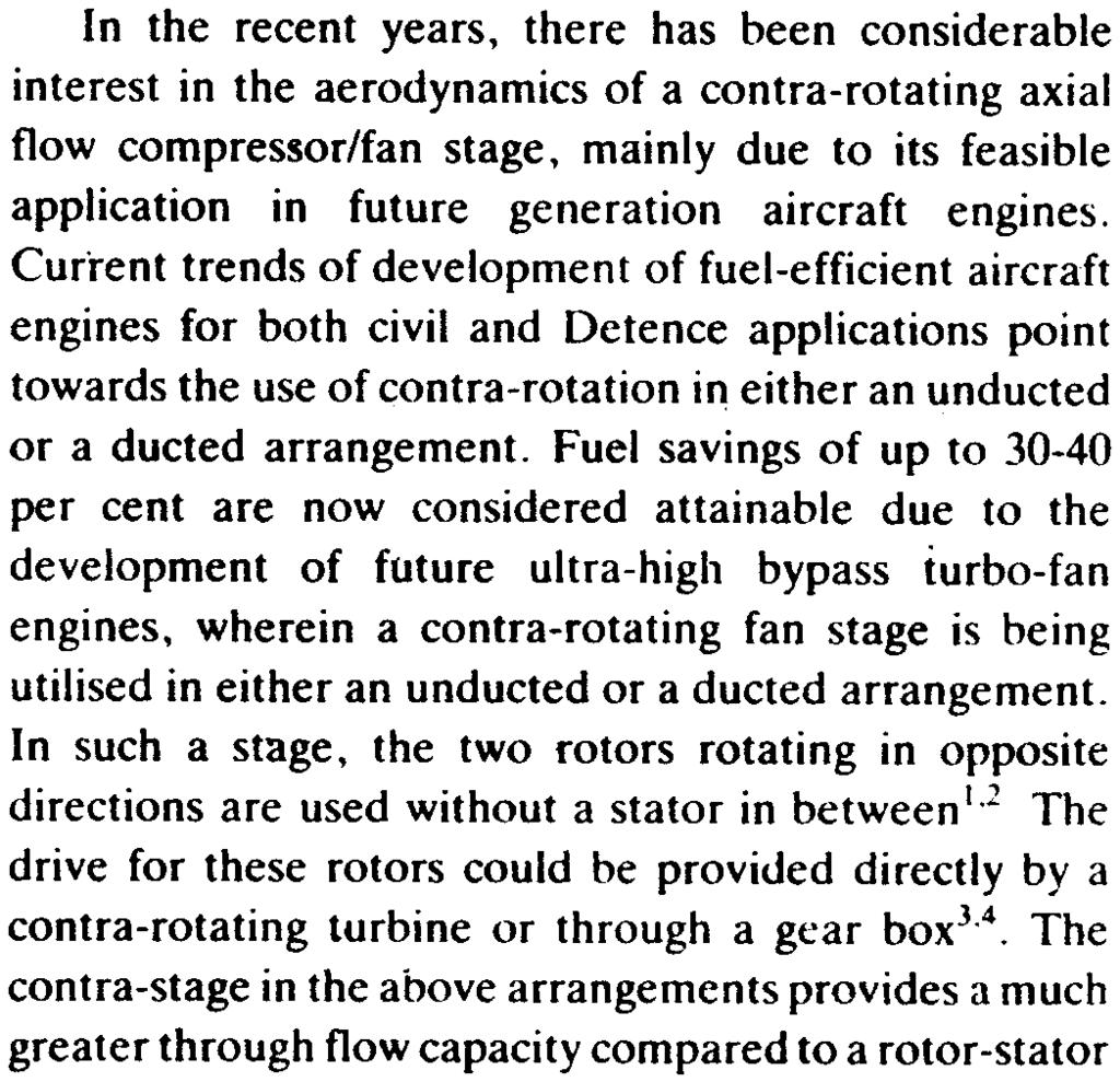 spacing between contra-rotors on the aerodynamtc performa,!ce of a contra-stage.