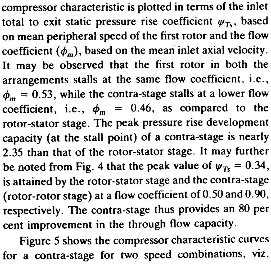 compressor characteristic is plotted in terms of the inlet total to exit static pressure rise coefficient ~.1.2.3.1. 5.6.7.8.9 1 FLOW COEFFICIENT ~.