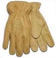 UNLINED LEATHER PALMS #1917 Grain Pigskin, strong, grain pigskin leather, rubberized cuff, wing #50003 -