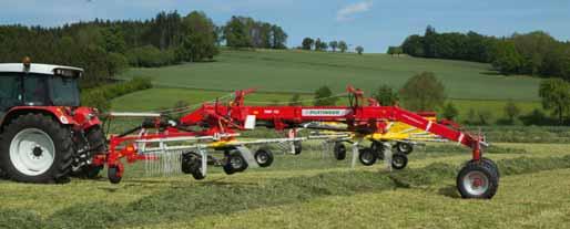 5-wheel chassis come as standard The 5-wheel chassis is fitted as standard inside the sweep of the tines and together with the floating rotor suspension guarantees precision guidance of the tines