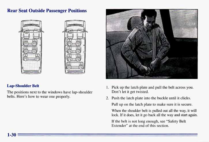 Rear Seat Outside Passenger Positions Lap-Shoulder Belt The positions next to the windows have lap-shoulder belts. Here s how to wear one properly. 1.