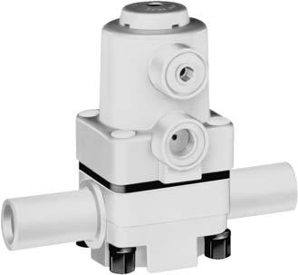2 610 2/2 way diaphragm valve, pneumatically operated d 20 / DN 15 PVDF-HP / diaphragm material PTFE d DN PN Weight Cv Order code Size mm psi lbs gpm inch Valve body with butt weld spigots (BCF)