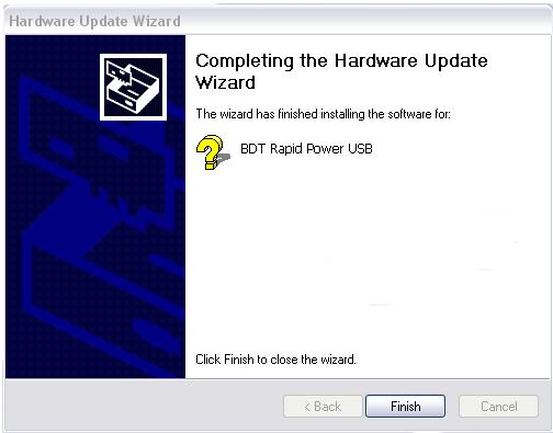 8) Allow the driver installation to complete and click FINISH 9) The