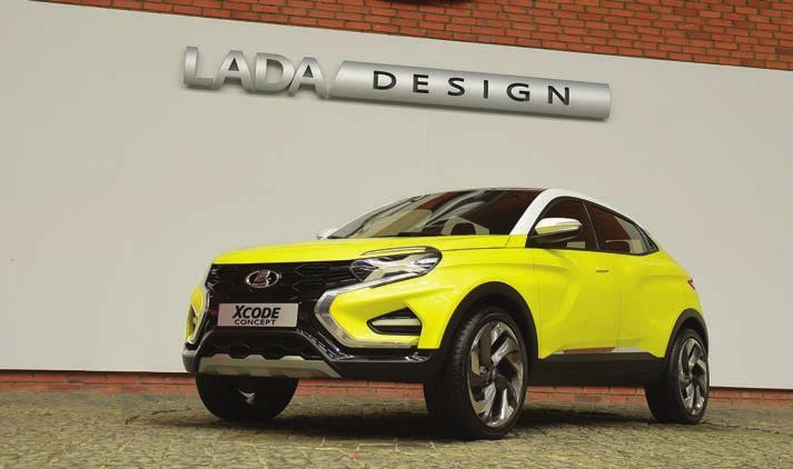 LADA NEW BOLD DESIGN A NEW X-STYLE DESIGN with a grille and sides hollowed out in the shape of an X.
