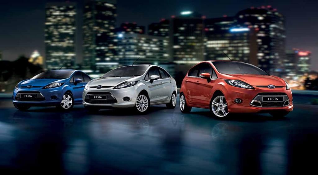 Fiesta vehicle range In addition to bold, sleek looks, a truly high-tech interior and sharp, zippy performance, the Ford Fiesta range gives you loads of options, accessories and a vibrant colour