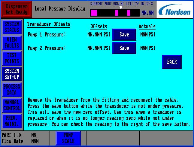 Transducer Offsets Robot Simulator Use this screen to set