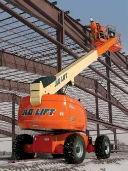 600 Series Telescopic Boom Lifts 8 600 Series Telescopic n Over 56 ft of horizontal outreach with optional 6 ft jib for improved access and wider range of motion.