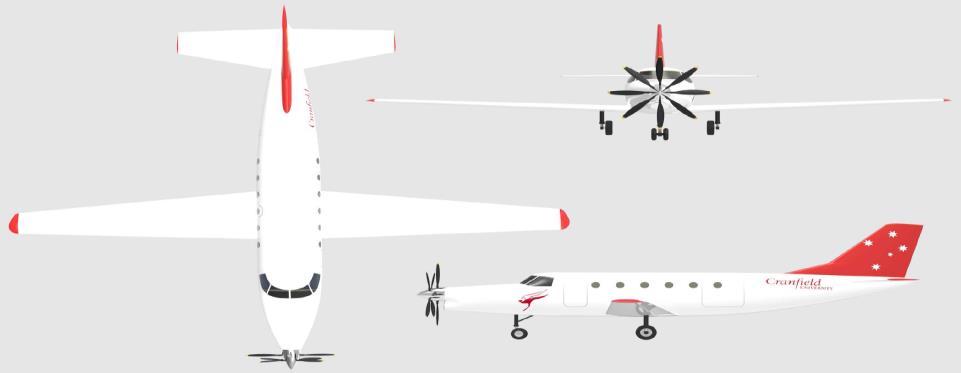 Fig 4 LC CAD model Fig 5 LC alternative fuselage interiors The concept developed for the study was a low wing monoplane with an unswept, straight tapered wing.