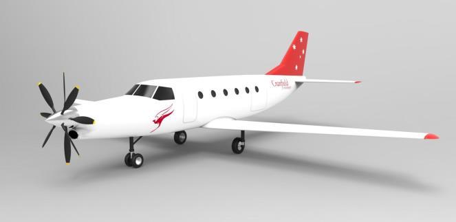 The aircraft is intended to accommodate a single pilot and a passenger on a two seat flight deck with a further 18 passengers in the main cabin (Fig. 8). A 3.
