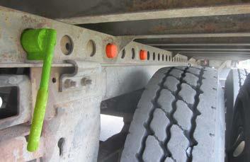 Parts Covered and How to Inspect Them Minor Defects Major Defects Locking pins that secure a sliding bogie under the semi-trailer 2.