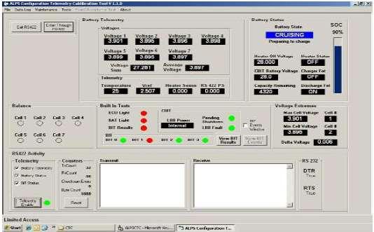 Data / System Graphical Interface Tool Tool allows detailed view of battery