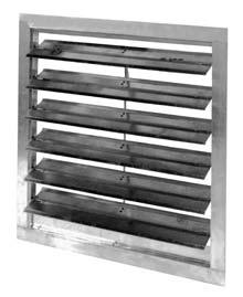 Gravity Backdraft Damper 3" 2-3/4" Max. 1-1/2" Air Flow E Sq. Gravity dampers feature an extruded aluminum frame, aluminum blades and aluminum hinge pins with nylon bushings.
