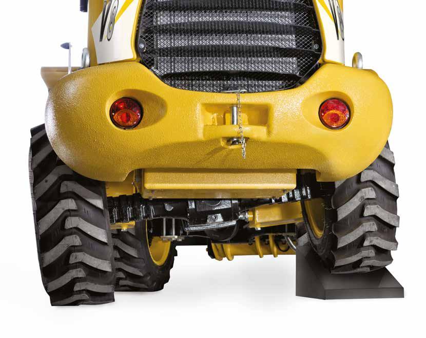 LOADER CONCEPT ARTICULATION CONCEPT Yanmar decided to use a concept with straight articulation joint with a rear oscillating axle for its wheel loaders.