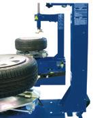 The extra height of the vertical post and tool shaft allow operation on tyres to a max.