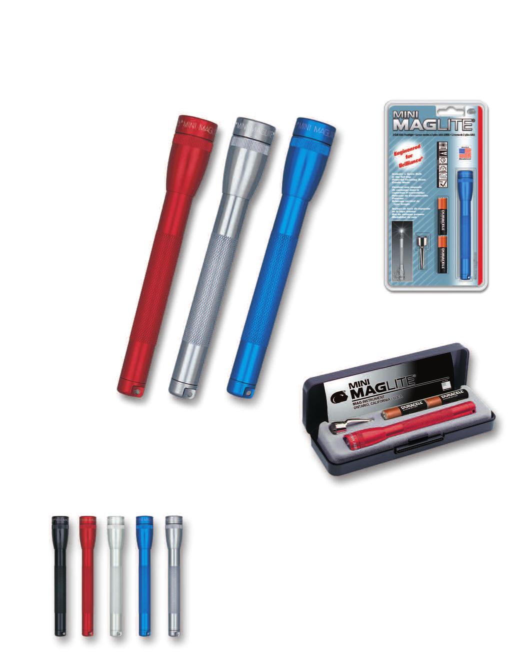 MINI MAG-LITE 2-CELL AAA FLASHLIGHT SOLITAIRE 1-CELL AAA FLASHLIGHT The Mini Maglite 2-Cell AAA flashlight has all the same features and functions as the Mini Maglite AA flashlight in a smaller,