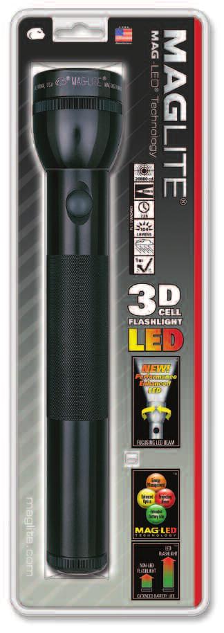 MAG-LITE D-CELL LED MINI MAGLITE AA-CELL LED 2 & 3 D-Cell Flashlights with MAG-LED Technology 2 AA-Cell Flashlights with MAG-LED Technology Mag-Lite LED D-Cell flashlights are also offered in a
