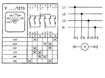 TYPE: VOLTMETER SELECTOR VOLTMETER SELECTOR Front Plate / Diagram 3 Line Voltages for 2 Mains 16 V105/188- XX $83.00 3 Line Voltages 16 V105/1144- XX $53.