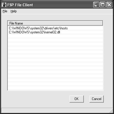 Slika 6. GUI klijenta za kopiranje fajla Korišćenjem FCLI klijenta za kopiranje fajlova forenzičar jednostavno aktivira klijenta i selektuje File zatim Config da uđe u IP adresu i port FSP servera.