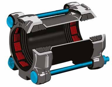 AquaGrip Coupling & Flange Adaptor up to 180mm Product Design Benefits Exceptional Grip The combination of the acetal grippers and separate internal support liner gives AquaGrip an end load gripping