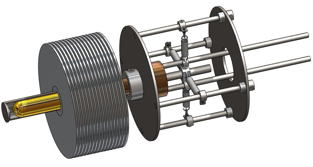 Cylinder Displacer Heat Sink Power Piston Displacer Springs Piston Springs Figure 10: Prototype component overview Shown in Figure 10, the Cylinder is relieved in half to view the Displacer and Power