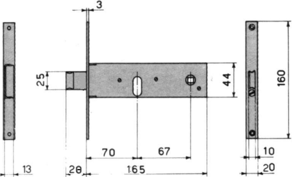 .rollerbolt combined 44mm case height Key operates deadbolt Strike