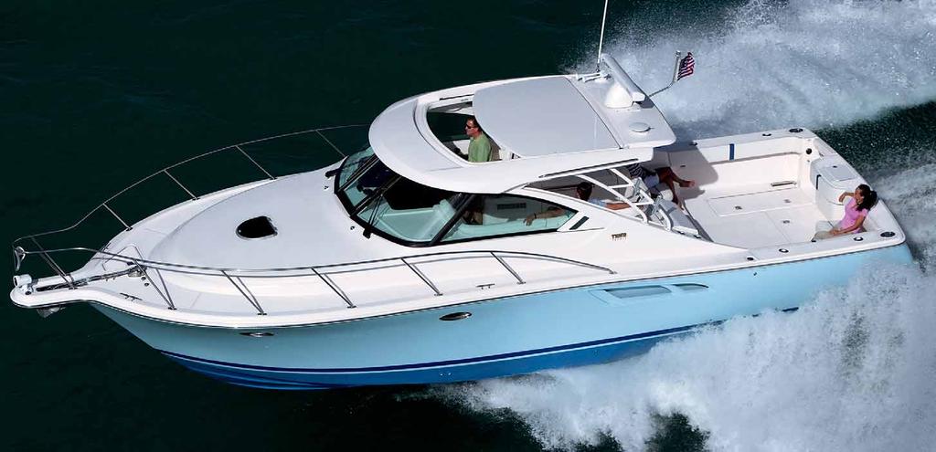 The New Tiara Yachts 3600 Open. 6 POWER SELECTIONS Inboards Twin Mercury 8.2 DTS/375 H.P. Gas Twin Cummins QSB/380 H.P. Diesel ZF Pod Drive Twin Cummins QSB/380 H.P. Diesel SPECIFICAT