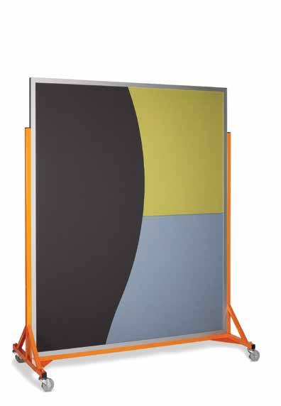 Available in anodized or powder coated finish. Choose from multiple panel configurations. Surface options for panels include porcelain steel Writanium markerboard, designer vinyl or fabric.